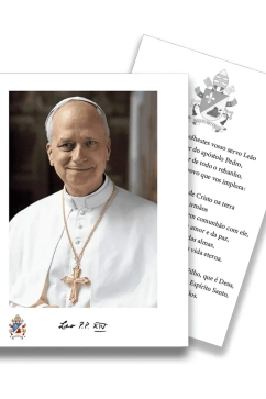 Produto - Papa Leão XIV - Cartão com oração - C/ 10 unidades - 10,7 x 15 cm - Modelo 1